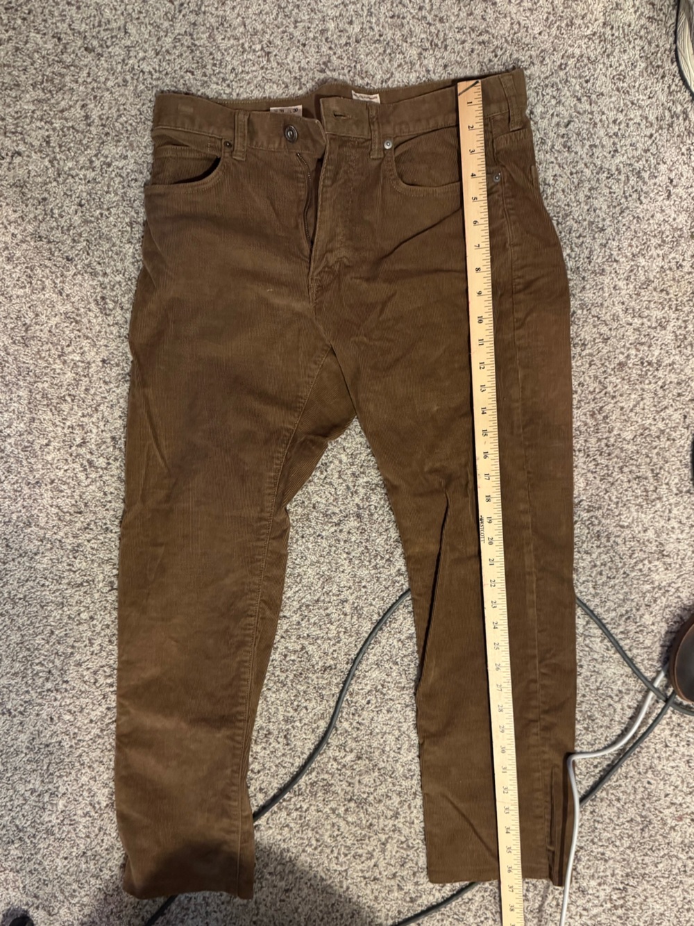 Jcrew Men's Brown Corduroy Pants - Slim Casual Corduroy Trousers